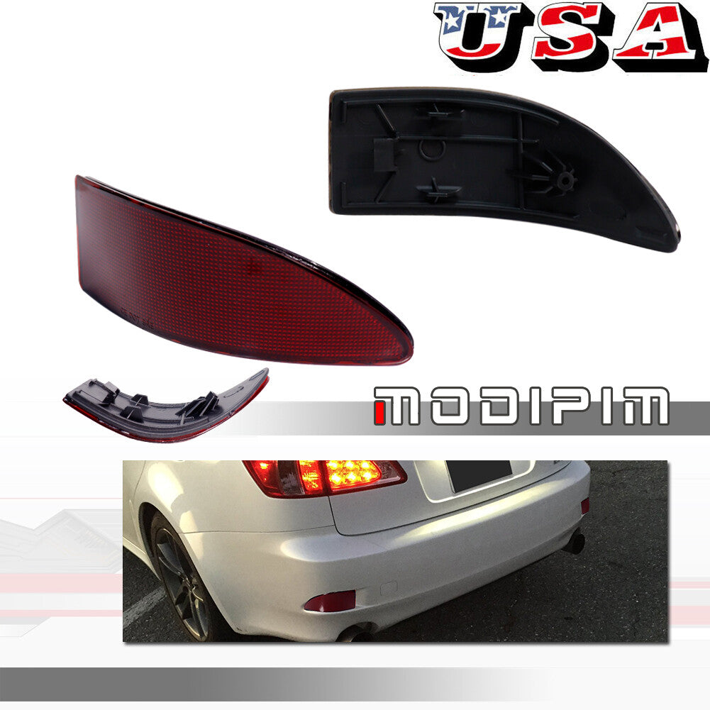 The red rear bumper reflector is suitable for 2006-2013 Gen2 for Lexus IS250 IS350 sedans. Q