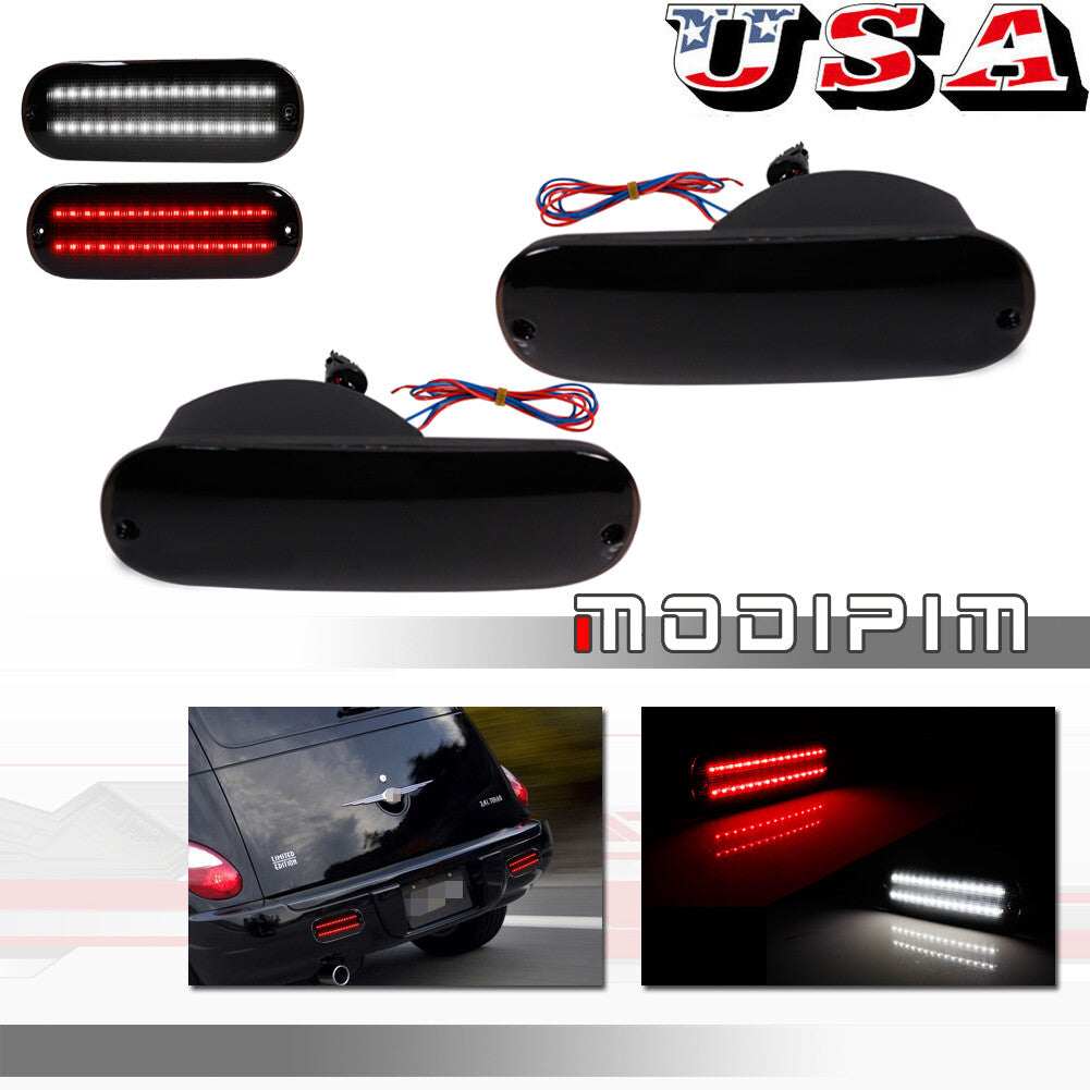 Smoked White/Red Backup Light Tail Brake Light for 2001-05 for for CHRysler PT Cruiser - v