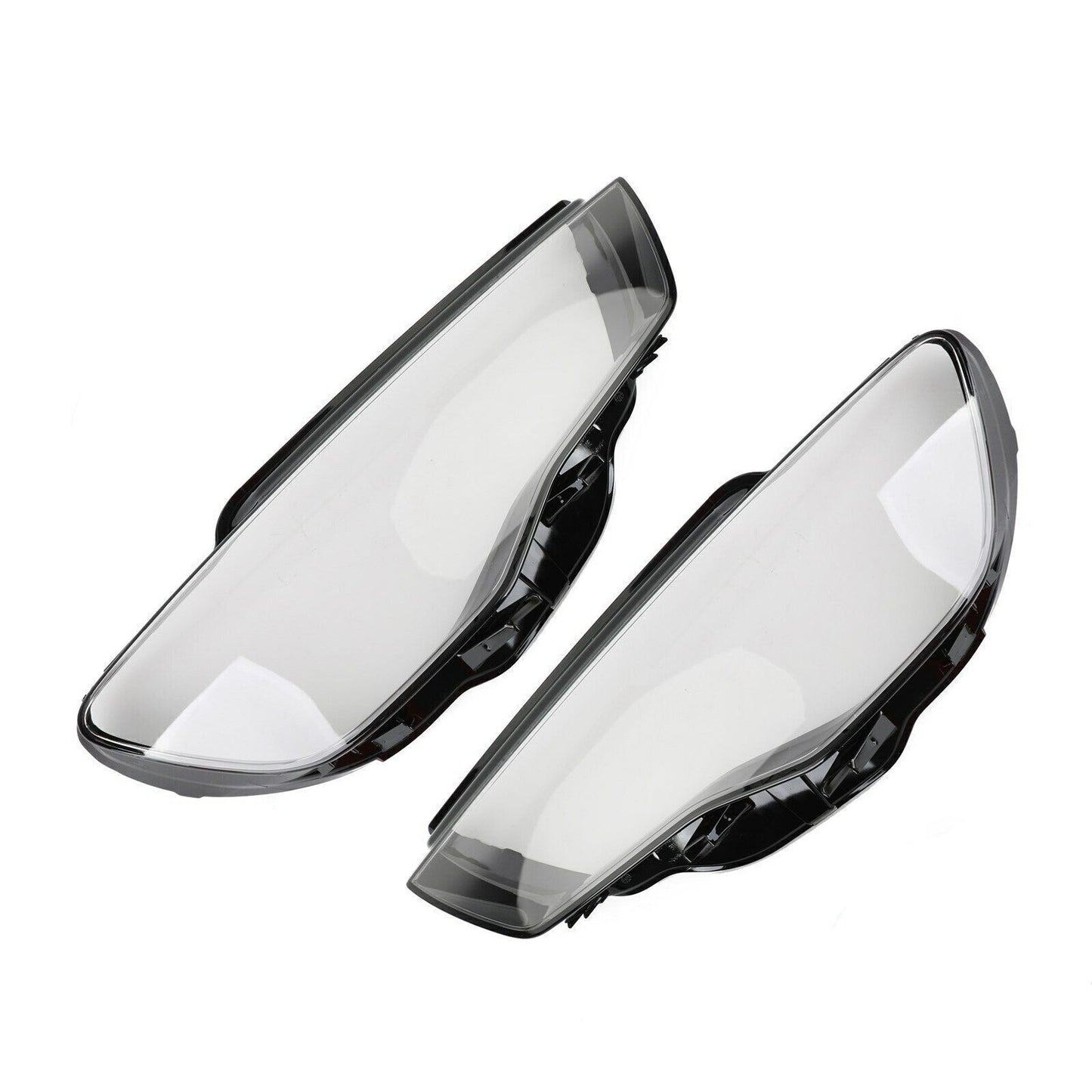 Headlight lens protective cover for Audi A3 2013-2016, transparent left and right sides.