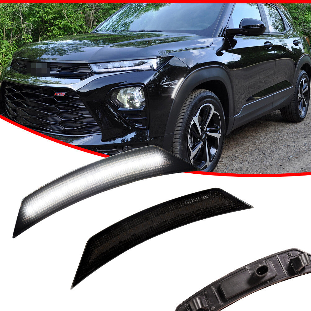 Smoked Front Corner Marker Reflector White LED Lights for 21-22 for Trailblazer - v
