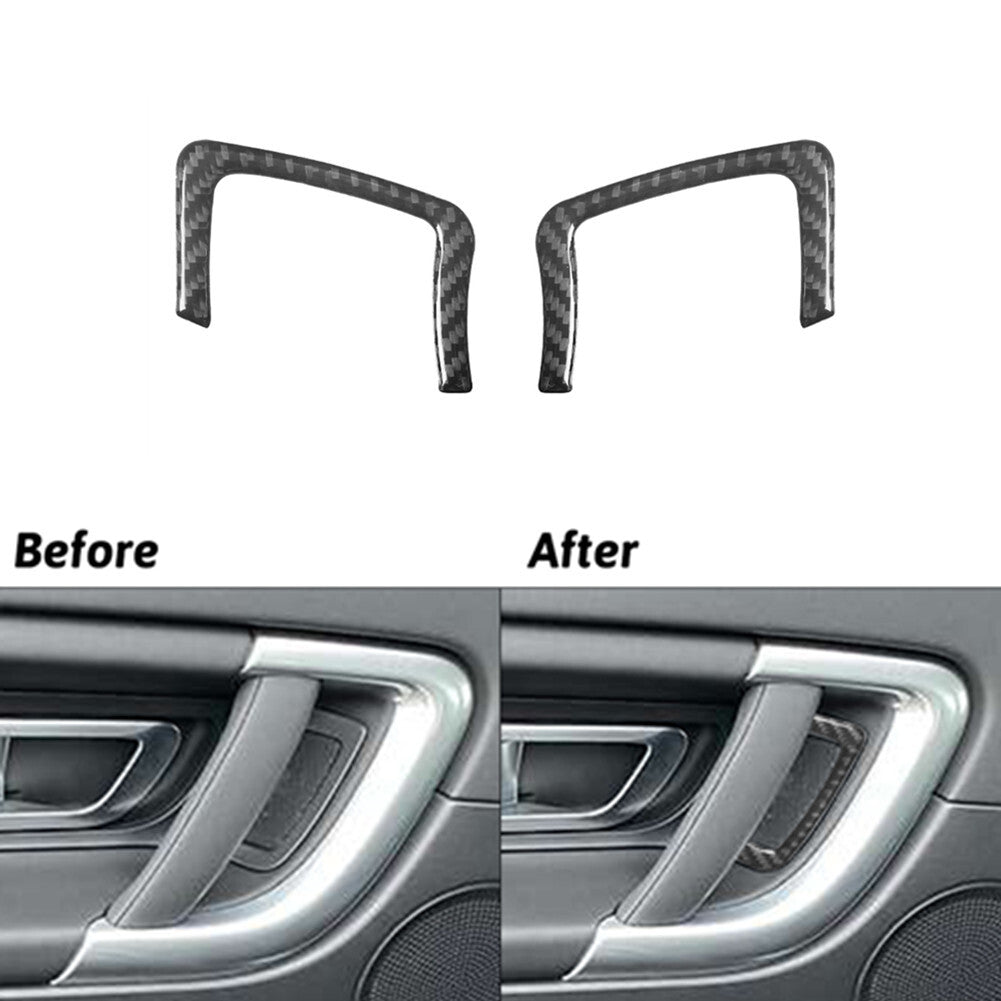 4Pcs Carbon Fiber Interior Door Handle Trim Panel For Explorer 2011-14 Red v