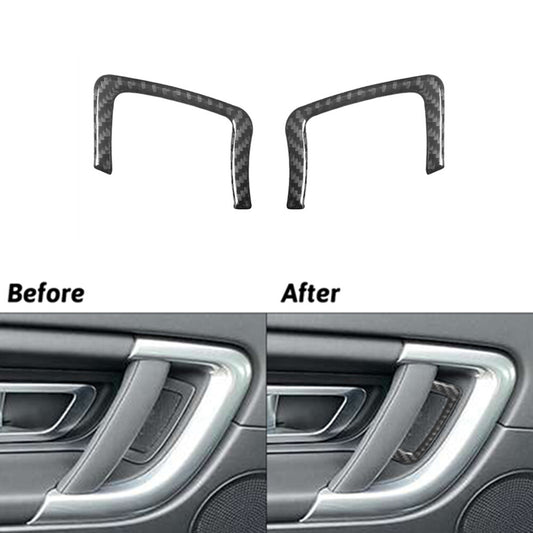 4Pcs Carbon Fiber Interior Door Handle Trim Panel For Explorer 2011-14 Red v