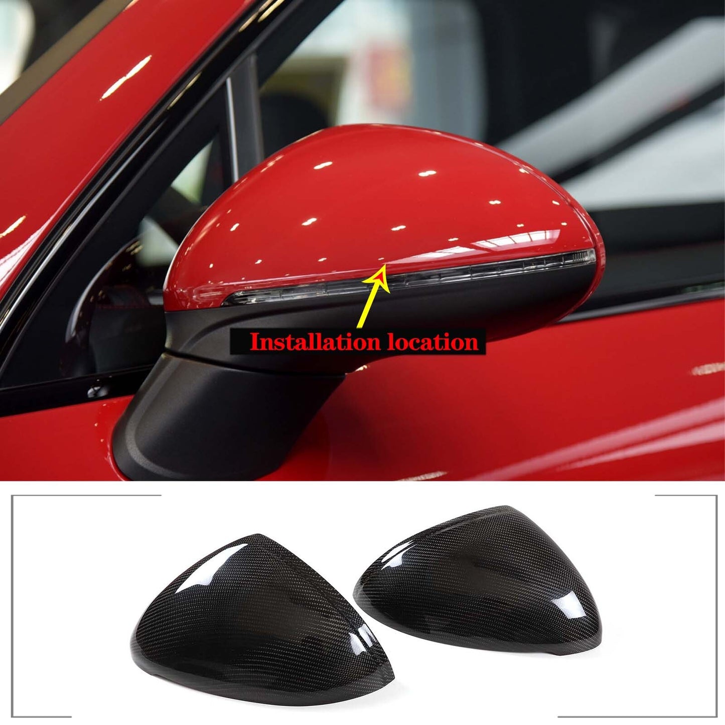 carbon fiber insert mirror cap trim for Porsche Macan 2015 - 2018
