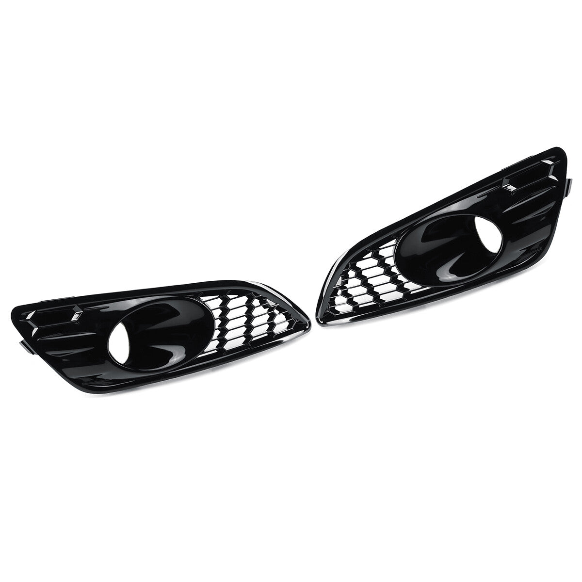 Gloss Black Honeycomb Front Fog Light Covers Grilles for Ford Fiesta Mk7 Zetec S