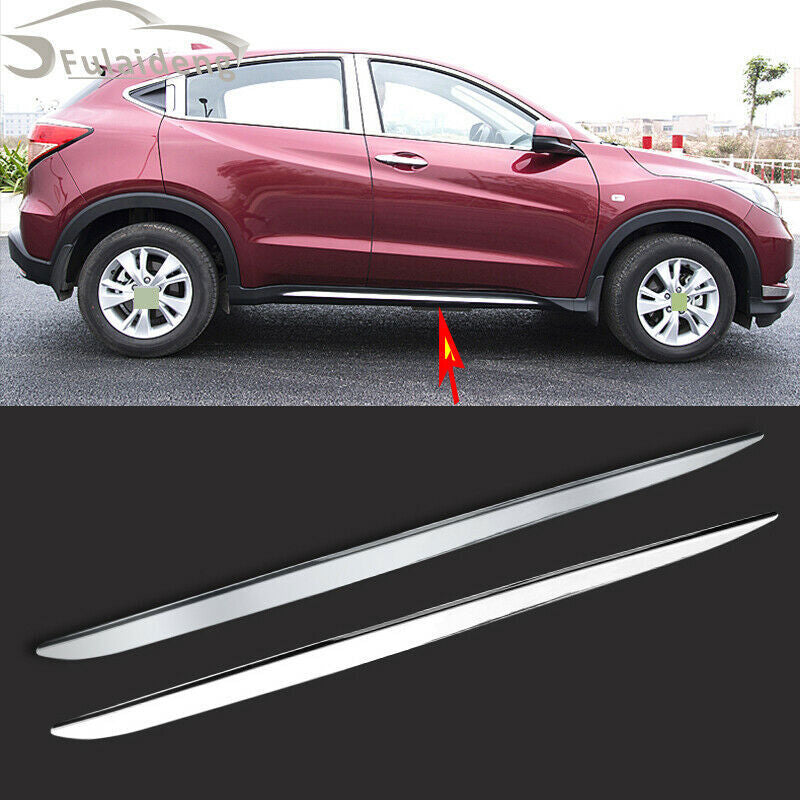 Chrome Side Skirt Body Moulding Anti-collision Trim for Honda Vezel HR-V 2016-20