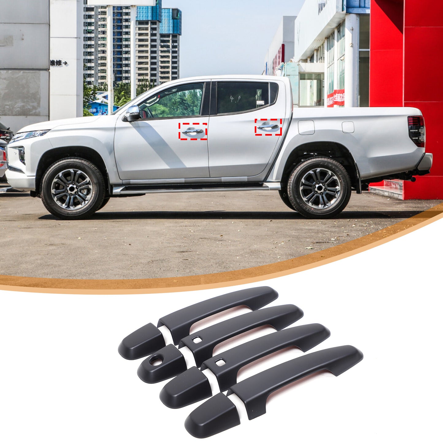 External door handle cover for L200 Triton 2019-23 Matte Black - n