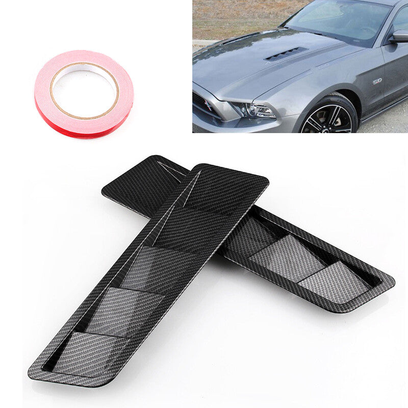 1 Pair Race Car Hood Air Vent Louver Cooling Panel Trim Carbon Pattern Matte v