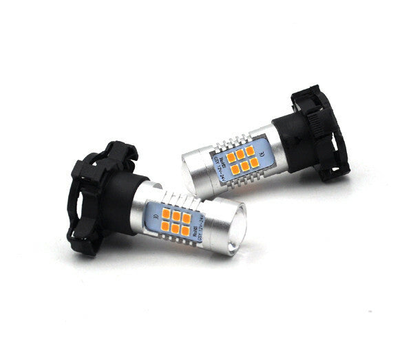 2x Error Amber lamp PY24W LED Bulbs Front Turn Signal Lights for audi v