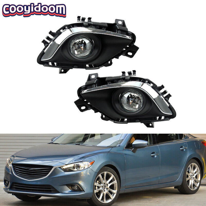 Set LED Daytime Running Lights Fog Lamps Bezel Wiring for Mazda 6 2014-2016