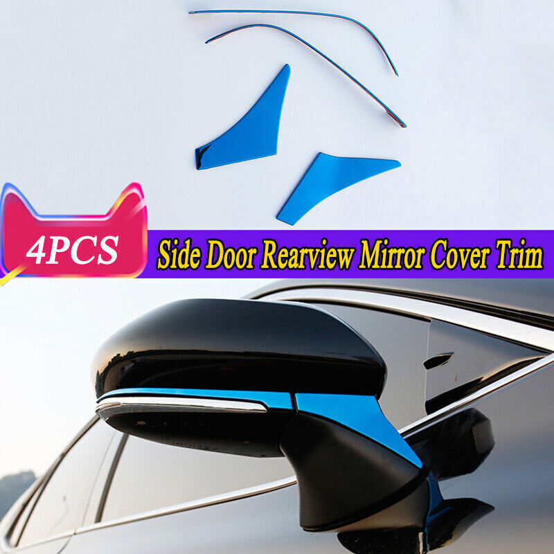 4PCS Blue Stainless Side Door Rearview Mirror Cover Trim for Toyota for Camry 18-23