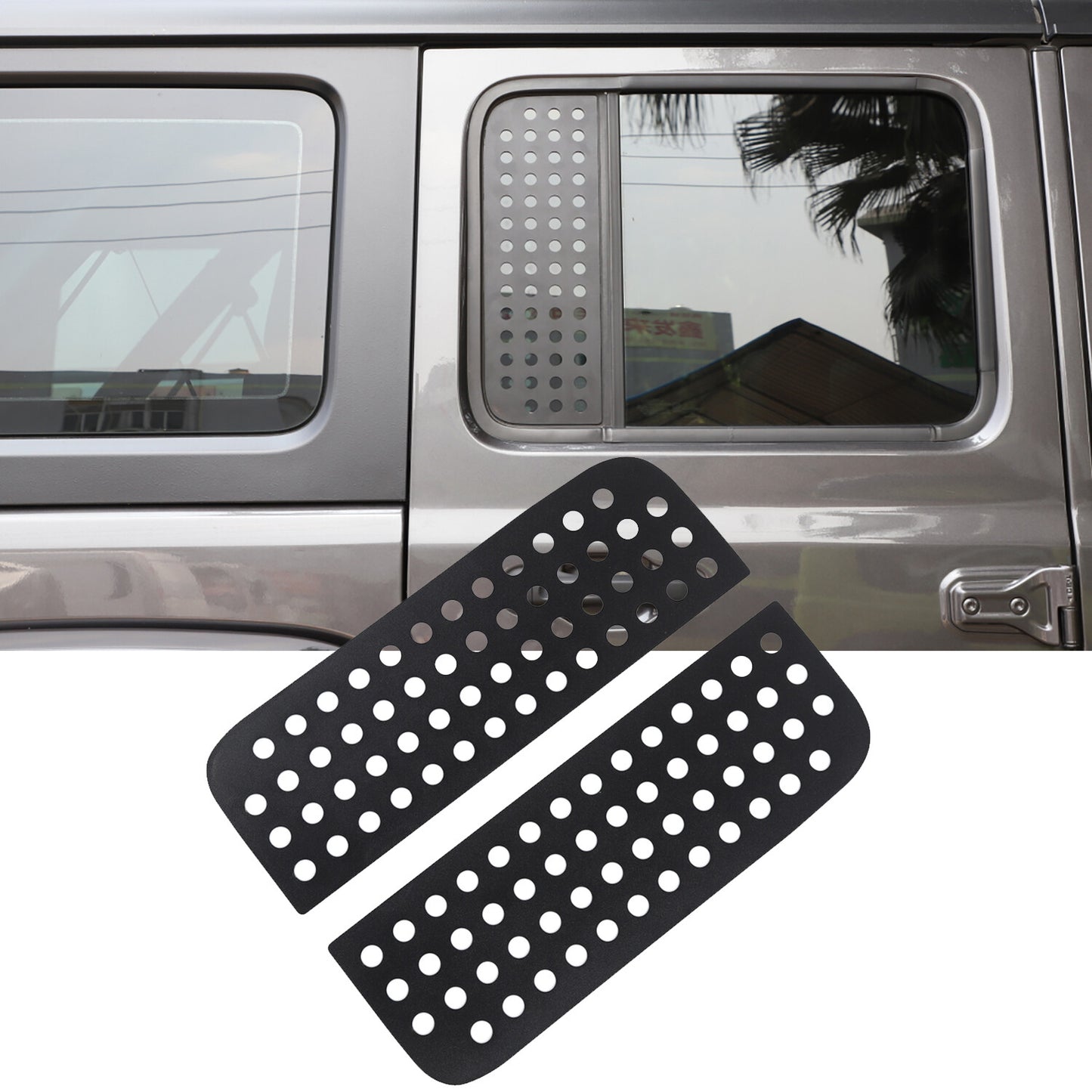 for 2020-2024 for Jeep Gladiator JT Rear Door Window Glass Strip Decals Cover Trim