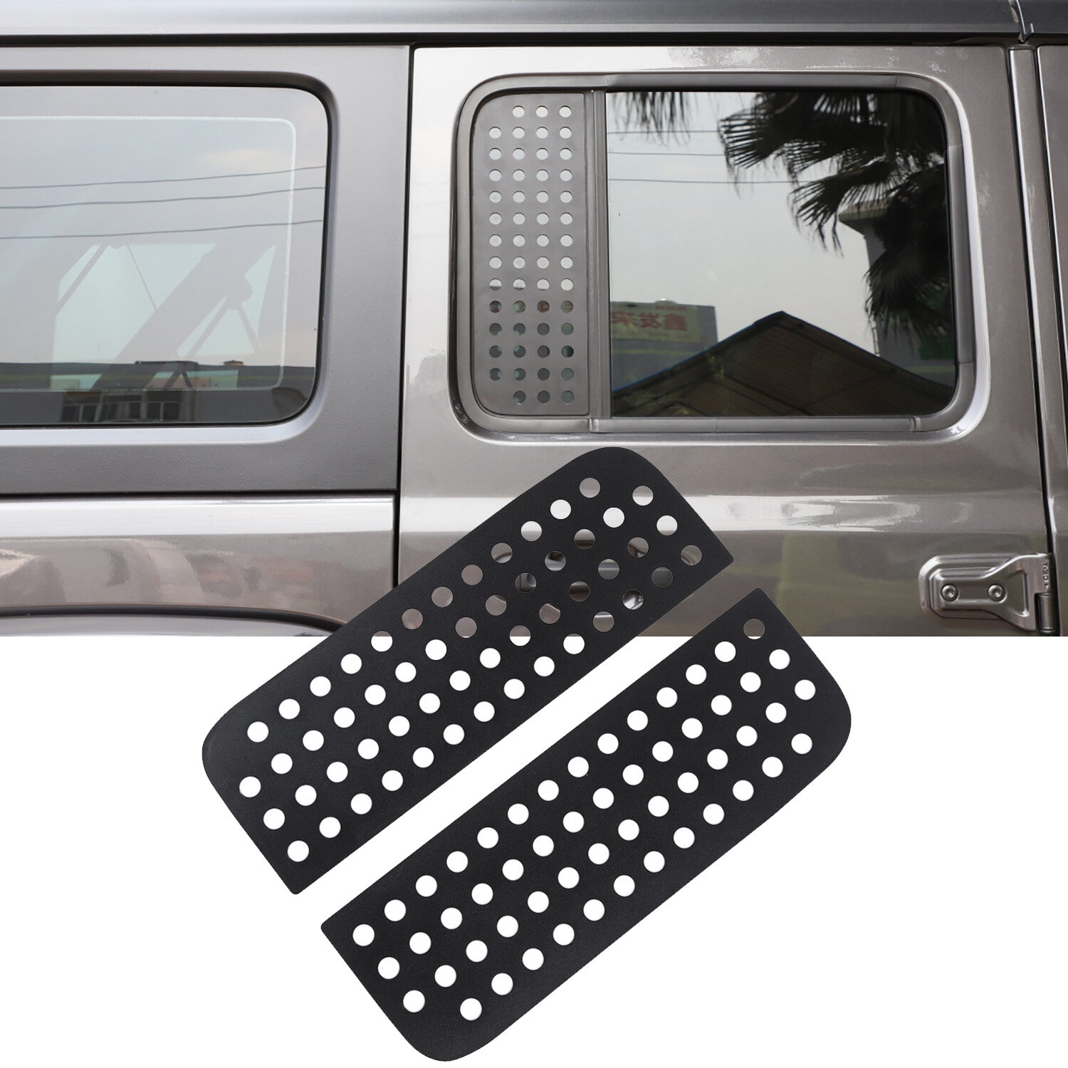 for 2020-2024 for Jeep Gladiator JT Rear Door Window Glass Strip Decals Cover Trim