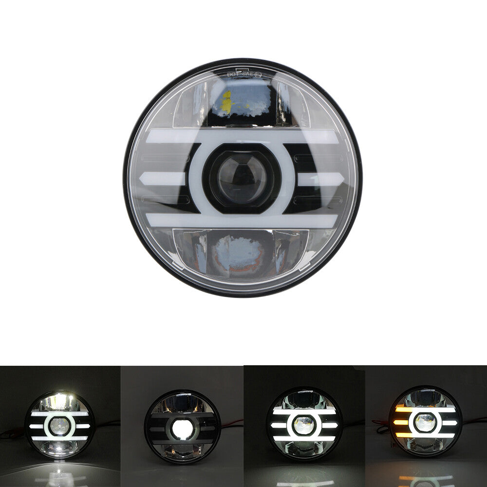 7-inch DRL LED dot fog lights for Harley-Davidson for Yamaha Chrome