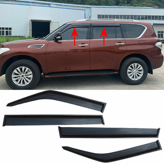for Nissan Armada 2017-2021 Black Vent Window Visor Sun Rain Guard Shade Trim 4x