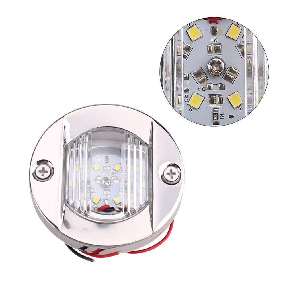 Pair of LED stainless steel beam ship navigation lights, anchor Stern NAV lights, 12V- n