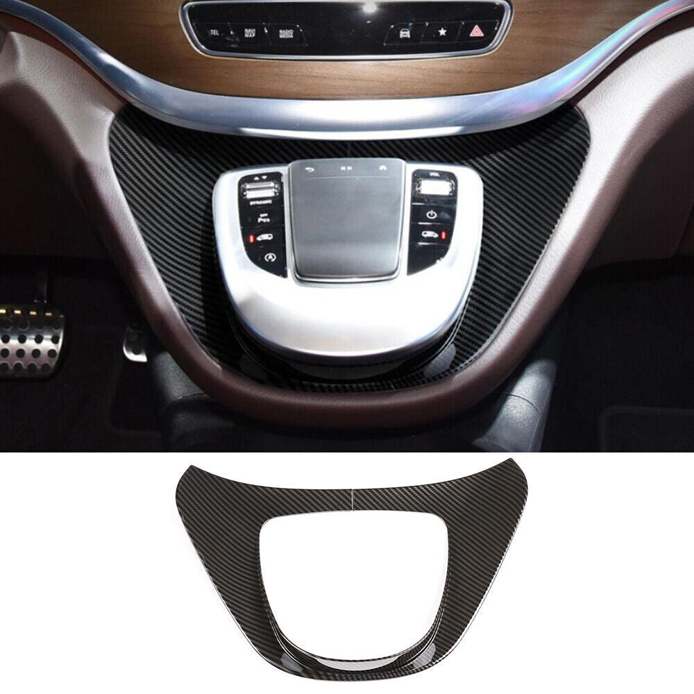 Carbon fiber ABS central control panel multimedia protective cover for V-Class (2015-20) n