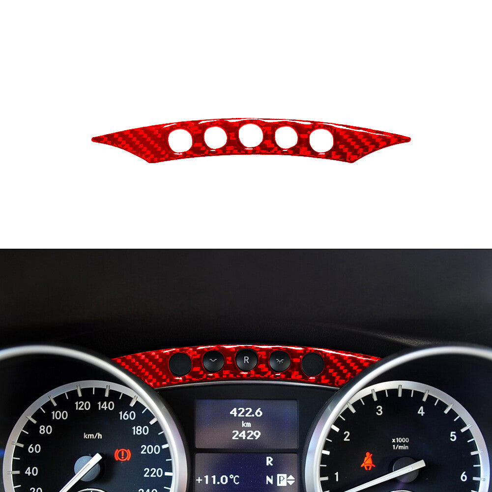 Red Carbon Fiber Speedometer Button Trim for Mercedes R-Class 2009-2012