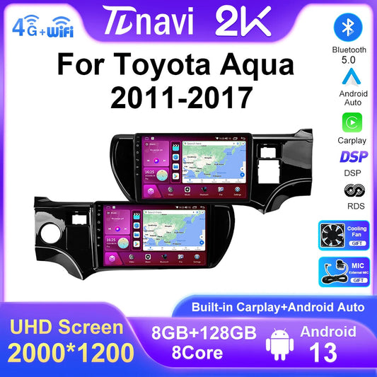 for Toyota Aqua Prius C 2011-2017 Carplay Car Radio Multimedia Player GPS Screen
