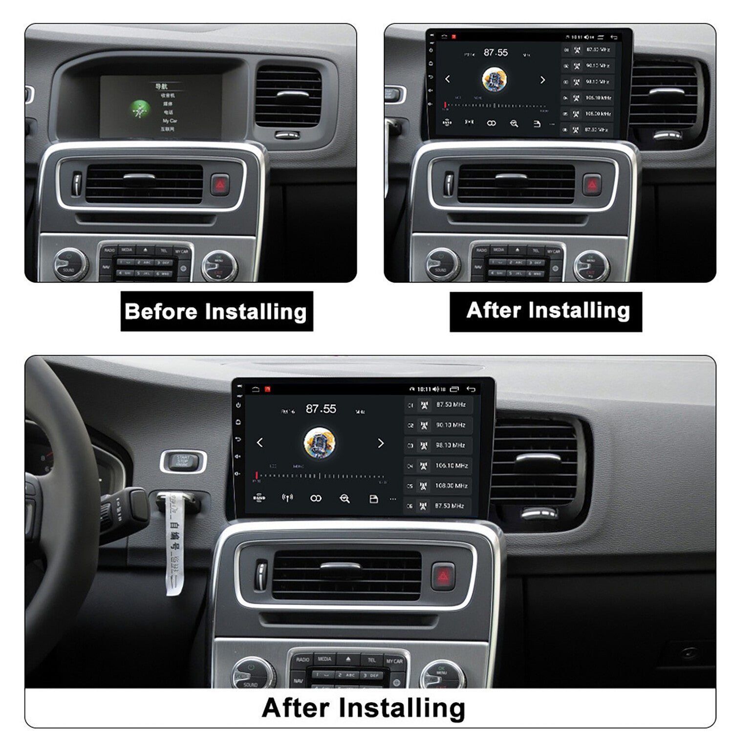 Car Radio Player Android 12 Bluetooth WiFi Rear View Camera for VOLVO S60 V60