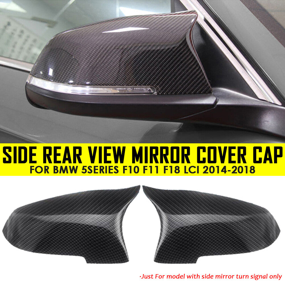 Carbon Fiber M5 Style Side Mirror Cover Cap for BMW F10 F11 F18 F01 LCI 2014-18