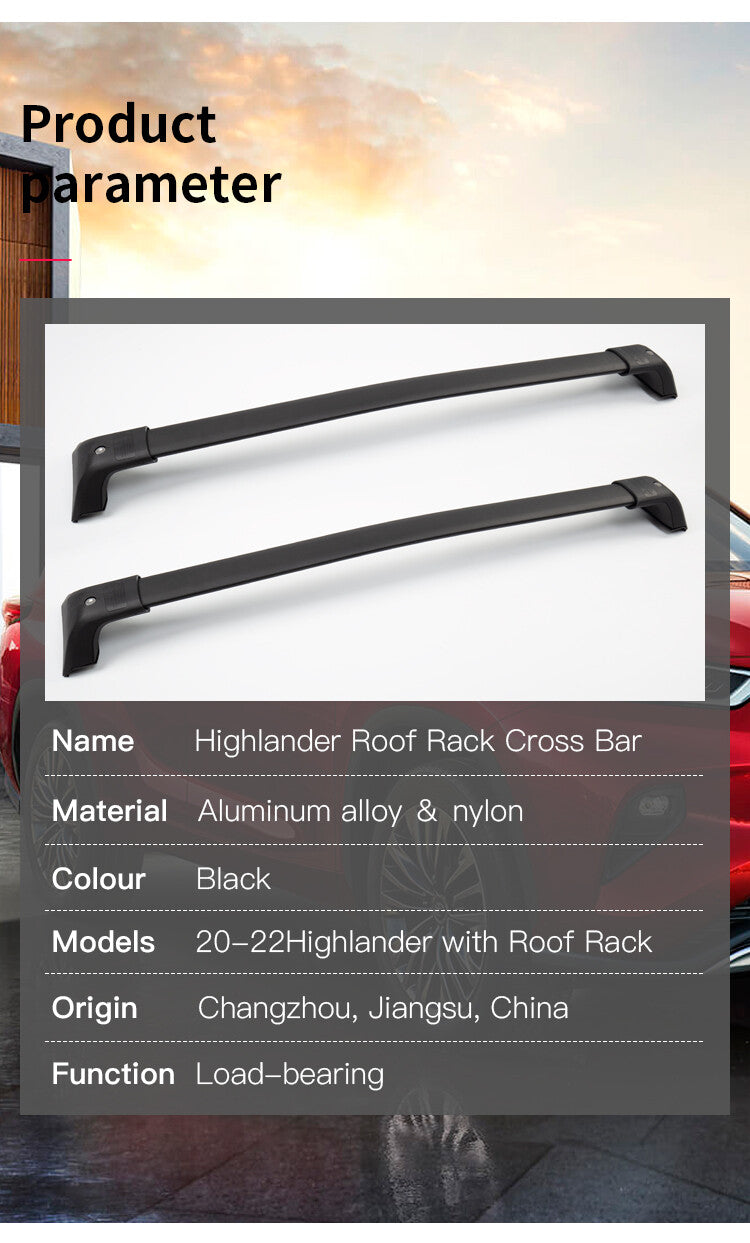 Locking Screws Roof Rails Crossbar Black 2020-2022 for TOYOTA HIGHLANDER