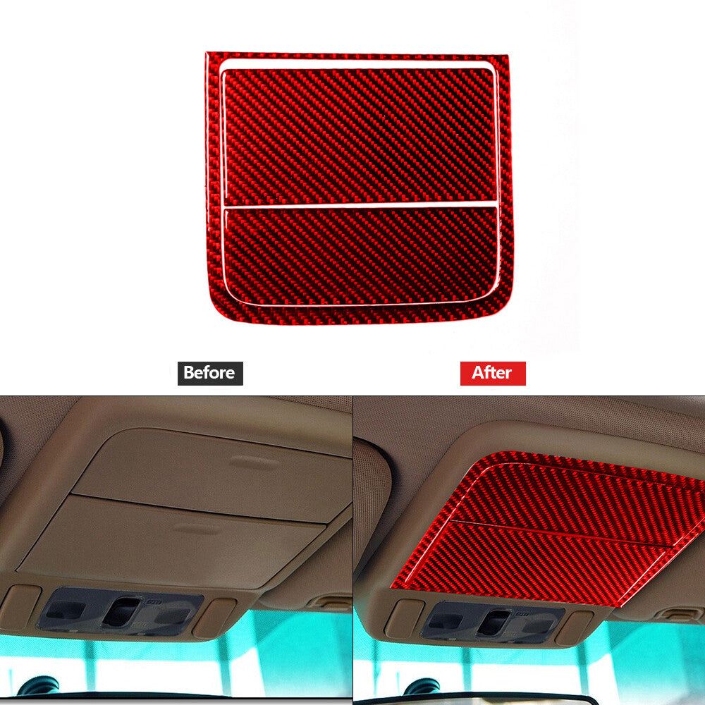 3Pcs Red Carbon Fiber Front Roof Reading Light Cover for Subaru Forester 2005-08