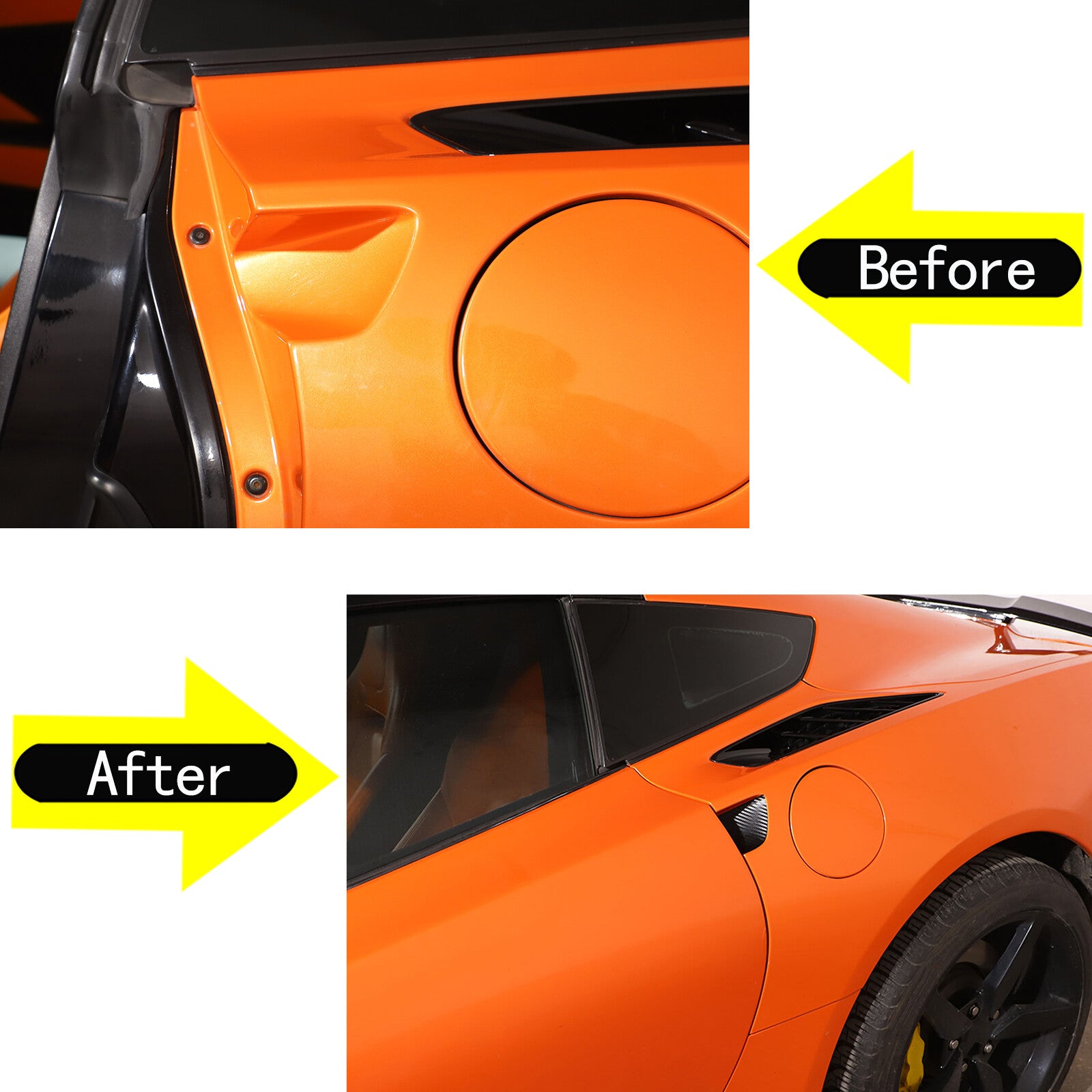 Suitable for 2014-2019 C7 for Corvette door handle protection vinyl decal carbon glitter 2-piece set - n