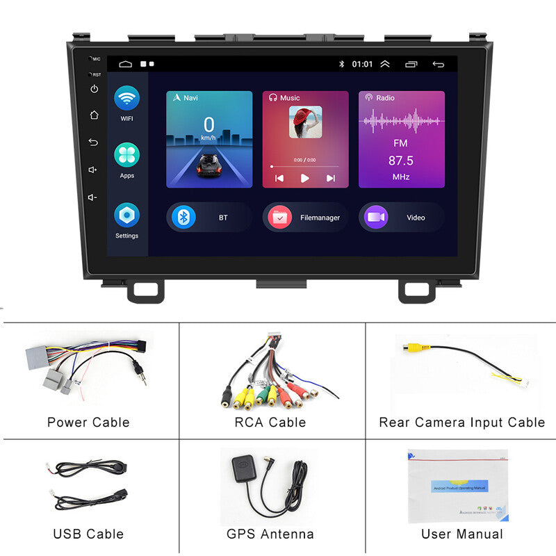 9-inch Android 11 Car Stereo Radio with GPS, Wi-Fi, Touchscreen, FM, Suitable for Honda CRV 07-11- n