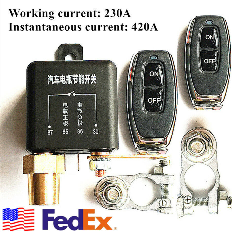 12V Integrated Car Positive Negative Universal Battery Isolator w/ 2 Pcs Remote Q