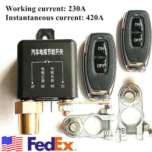 12V Integrated Car Positive Negative Universal Battery Isolator w/ 2 Pcs Remote Q