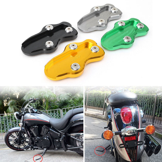 For 2006-16 for KAWASAKI Vulcan VN 900 Gold CNC Kickstand Extension Foot Plate Pad Q