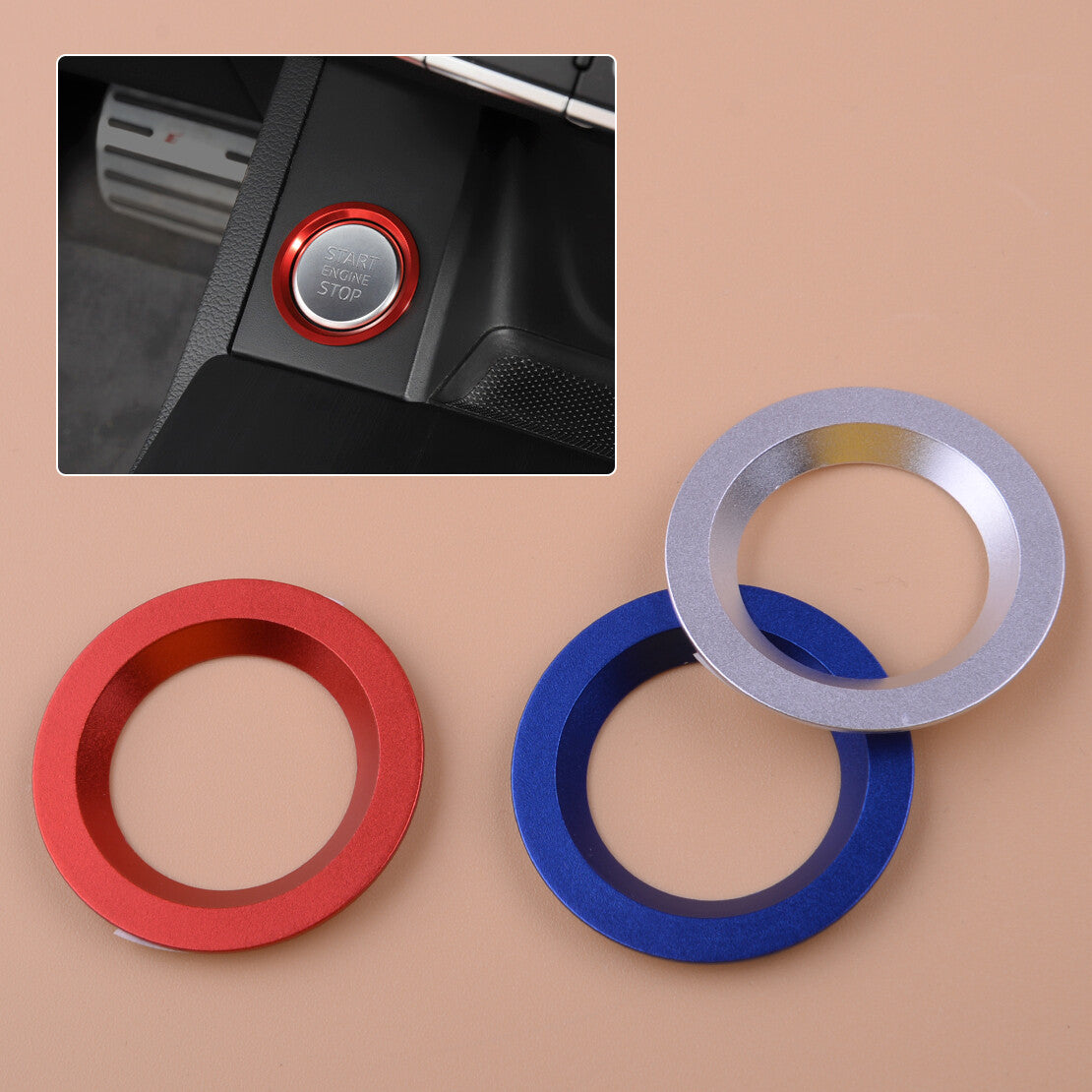 Engine Start Button Ring Cover Trim Fit for for Land Rover Discovery Sport 2015-18 v
