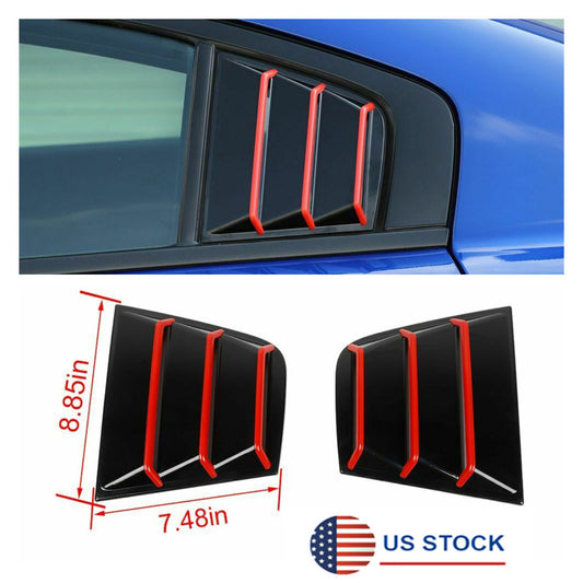 For 11-21 for Dodge for Charger Rear Side Window Scoop Louver Air Vent Cover Trim Black