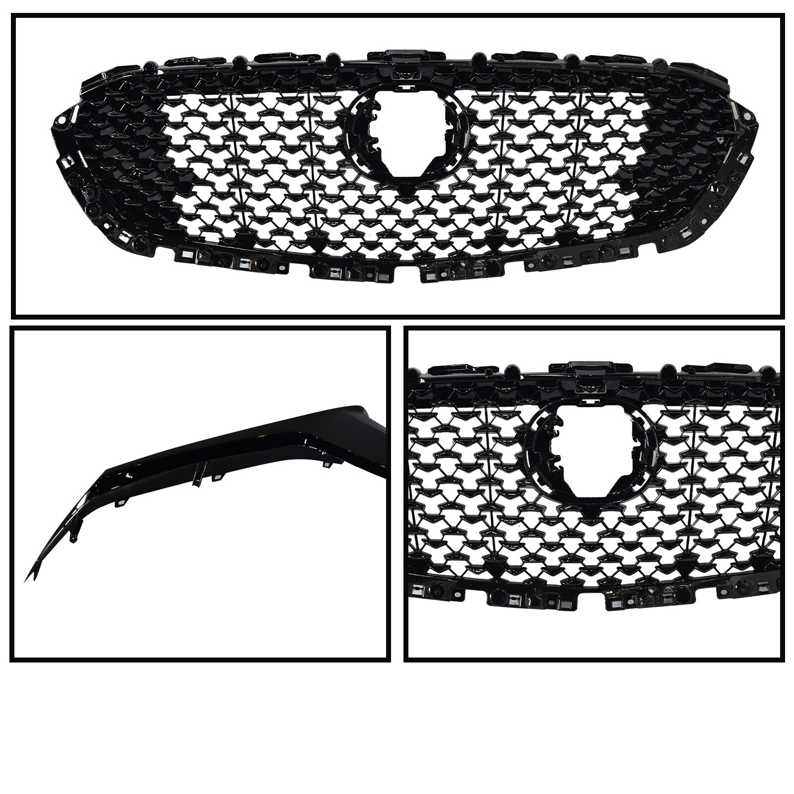 For 2020-2023 for Mazda CX-30 Gloss Black Front Grille Molding Front Grille Trim