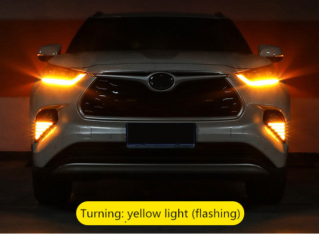 LED DAYTIME RUNNING LIGHT FOG LAMP W TURN SIGNAL For Highlander 2020-2024 v