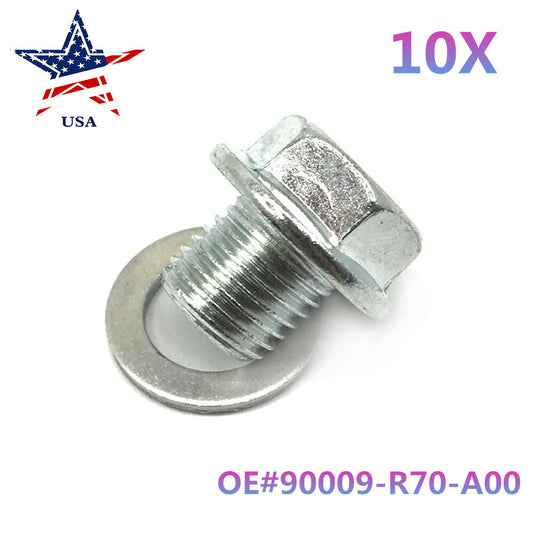 10-piece specification engine drain plug and gasket for Honda Accord, for Civic , CR-V, and for Acura Q