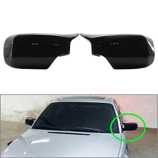 Glossy Black Pair Rear View Side Mirror Cover Cap for BMW E46 3 Series 1998-2005 Q