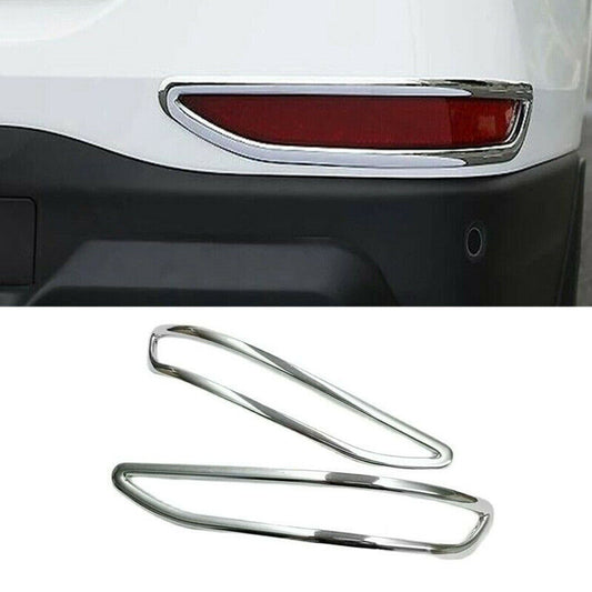Chrome 2X Rear Fog Lamp Bumper Light Cover Trim for Chevrolet Equinox 2017-2021