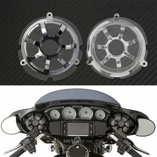 Chrome Contrast Front Speaker Grill Masks Cover Fit for Harley Touring CVO 14-19 Q