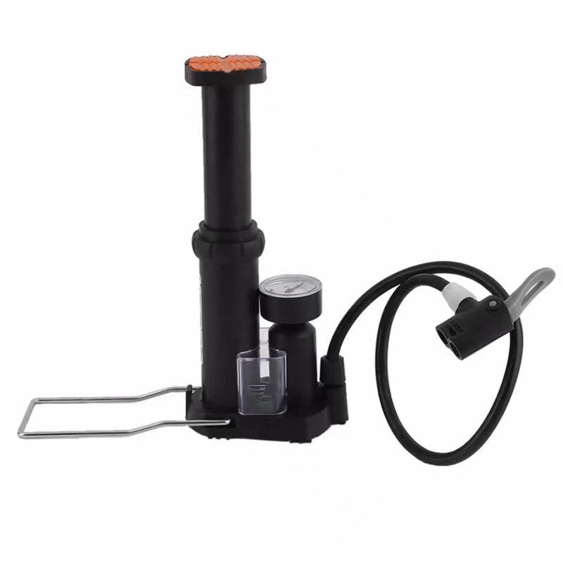 Motorcycle Portable Tire Air Pressure Pump for Mini Bike Foot Pump Gauge Air Needle