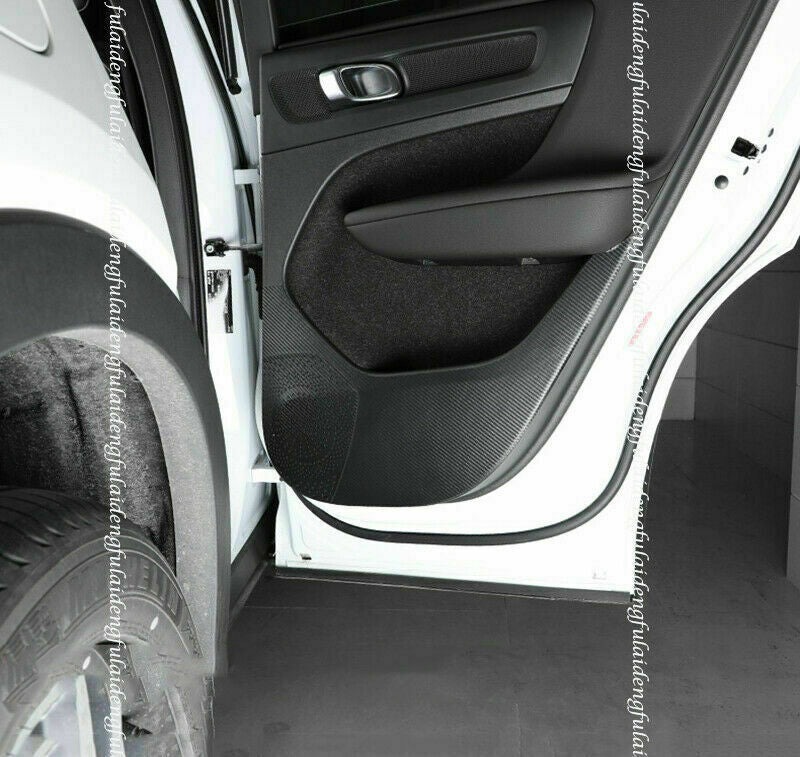 for Volvo XC40 2019-2022 PU Carbon fiber Look Door Anti-Kick Pad Protective Trim