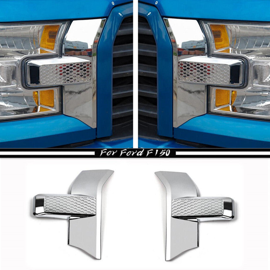 For F150 15-20 Accessories Chrome Front Bumper Headlight&Grille Cover Trim v
