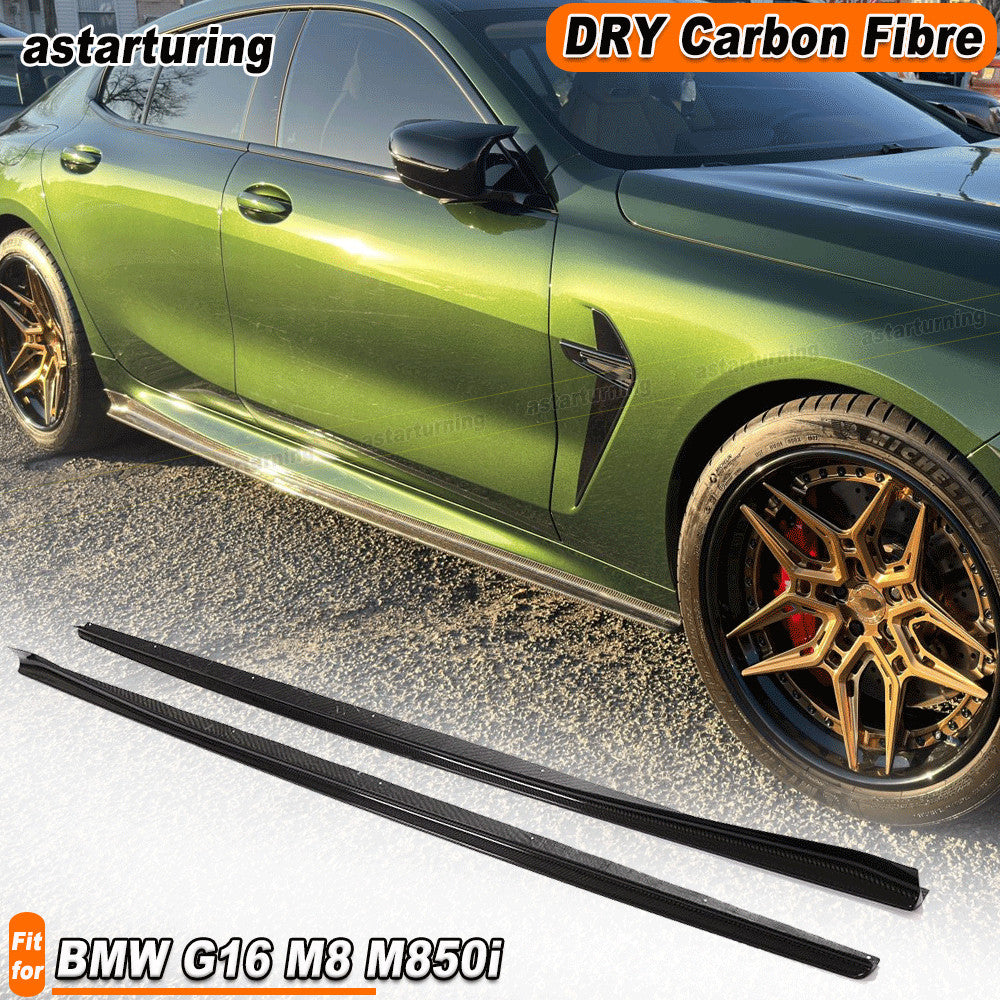 Fit for BMW 8 Series G16 Gran Coupe M8 M850i DRY Carbon Side Skirts Spoiler Lip