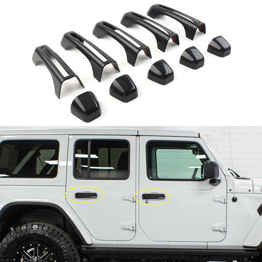 4-DR ABS Tailgate Door Handle Cover Trim Fit for Jeep for wrangler JL 2018-2020 Car 5pcs