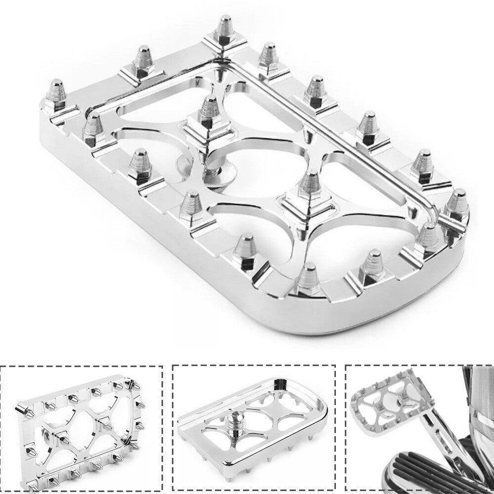 Chrome MX style FootPeg brake pedal pads for Harley Softail Electra Road Glide n