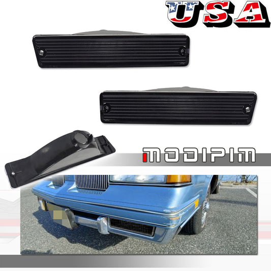 Pair of Smoked Front Marker Light Lenses for 1981-88 Cutlass - Parking Turn Signal - v
