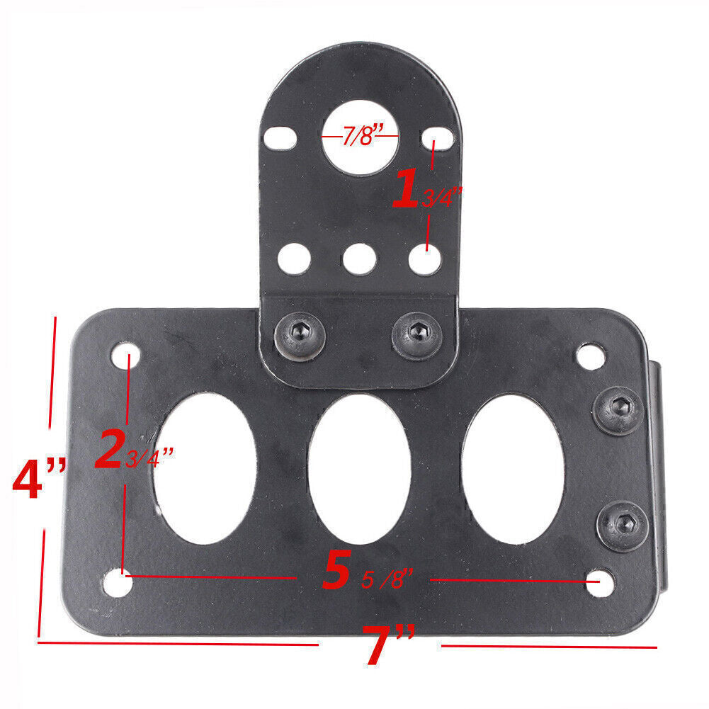 Side Mount License Plate Bracket for Harley 3/4 Axles Metric Bikes 20mm Axles