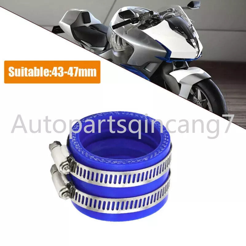 45mm Motorcycle Carburetor Air Intake Flange Adapter Carb Manifold Boot Kit Set Q