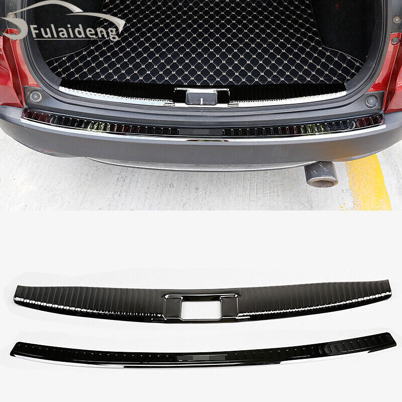 2Pcs Black Rear Bumper Protector Sill Plate Cover for Honda Vezel HR-V 2016-2020
