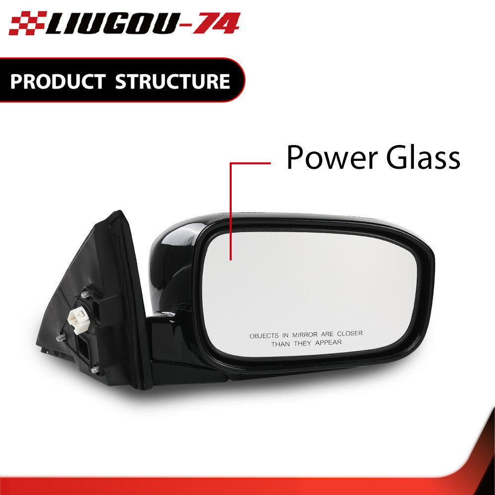 Power Mirror Front Passenger Side Fits for Honda Accord Sedan 03-07 Gloss Black - v